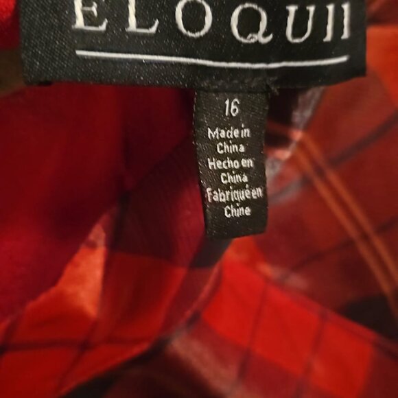 eloquii mock neck plaid blouse - Picture 4 of 6